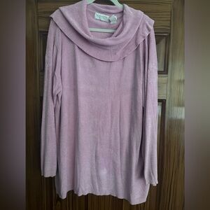 EUC Liz Claiborne Soft Pink Cowl Neck Sweater Size 3 (22W)